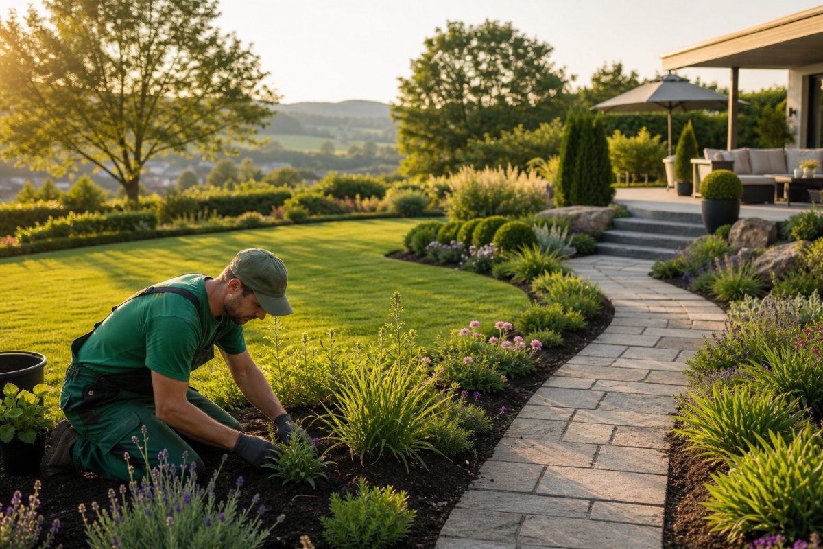 Gartenpflege und Gestaltung – gepflegte Beete und strukturierte Außenanlage
