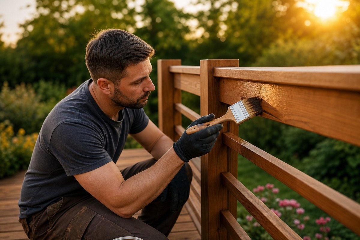 Holzarbeiten und Lasieren – Holzschutz an Terrasse und Geländer
